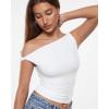 imageINLYRIC Womens Inbarely Soft Off The Shoulder Tops Versatile Going Out Trendy Shirts Y2K Spring Summer OutfitsSnow White