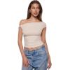 imageINLYRIC Womens Inbarely Soft Off The Shoulder Tops Versatile Going Out Trendy Shirts Y2K Spring Summer OutfitsVanilla White