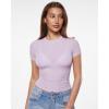 imageINLYRIC Womens Inbarely Soft Short Sleeve Tops Crew Neck Summer Going Out Tees Basic Slim Fitted Breathable TShirtOrchid Hush  See Through