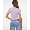 imageINLYRIC Womens Inbarely Soft Short Sleeve Tops Crew Neck Summer Going Out Tees Basic Slim Fitted Breathable TShirtOrchid Hush  See Through