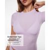 imageINLYRIC Womens Inbarely Soft Short Sleeve Tops Crew Neck Summer Going Out Tees Basic Slim Fitted Breathable TShirtOrchid Hush  See Through