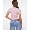 imageINLYRIC Womens Inbarely Soft Short Sleeve Tops Crew Neck Summer Going Out Tees Basic Slim Fitted Breathable TShirtSweet Pink