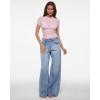 imageINLYRIC Womens Inbarely Soft Short Sleeve Tops Crew Neck Summer Going Out Tees Basic Slim Fitted Breathable TShirtSweet Pink