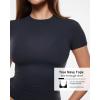 imageINLYRIC Womens Inbarely Soft Short Sleeve Tops Crew Neck Summer Going Out Tees Basic Slim Fitted Breathable TShirtTrue Navy
