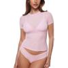 imageINLYRIC Womens Inbarely Soft Short Sleeve Tops Crew Neck Summer Going Out Tees Basic Slim Fitted Breathable TShirtSweet Pink