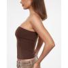 imageINLYRIC Natrelax Womens Tube Tops Strapless Tank Tops Sexy Summer Going Out Crop Tops Trendy Bandeau TopsHazelnut  Go Up One Size