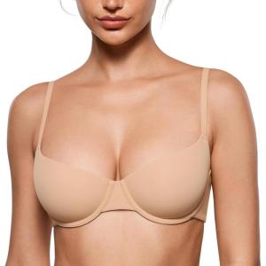 imageINLYRIC Womens Inbarely Plus Balconette Bra  Demi Unlined No Padding Underwire Comfort Natural Support Everyday BrasWarm Beige  Go Up a Cup Size