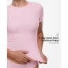 imageINLYRIC Womens Inbarely Ultra Short Sleeve Tops Crew Neck Double Lined Going Out Slim Fit T Shirts Summer Basic TeesSweet Pinkslightly Sheer