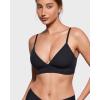 imageINLYRIC Womens Inbarely Outwear Longline Triangle Bralette Plunge Unlined No Underwire Yoga Sports Bra Crop Tank TopBlack