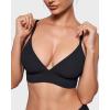 imageINLYRIC Womens Inbarely Outwear Longline Triangle Bralette Plunge Unlined No Underwire Yoga Sports Bra Crop Tank TopBlack