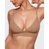 imageINLYRIC Womens Inbarely Outwear Longline Triangle Bralette Plunge Unlined No Underwire Yoga Sports Bra Crop Tank TopGravel Beige