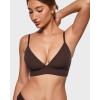 imageINLYRIC Womens Inbarely Outwear Longline Triangle Bralette Plunge Unlined No Underwire Yoga Sports Bra Crop Tank TopHazelnut