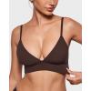 imageINLYRIC Womens Inbarely Outwear Longline Triangle Bralette Plunge Unlined No Underwire Yoga Sports Bra Crop Tank TopHazelnut