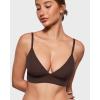 imageINLYRIC Womens Inbarely Outwear Longline Triangle Bralette Plunge Unlined No Underwire Yoga Sports Bra Crop Tank TopHazelnut