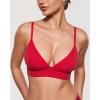 imageINLYRIC Womens Inbarely Outwear Longline Triangle Bralette Plunge Unlined No Underwire Yoga Sports Bra Crop Tank TopLipstick Red