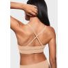 imageINLYRIC Womens Inbarely Outwear Longline Triangle Bralette Plunge Unlined No Underwire Yoga Sports Bra Crop Tank TopWarm Beige