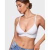 imageINLYRIC Womens Inbarely Outwear Longline Triangle Bralette Plunge Unlined No Underwire Yoga Sports Bra Crop Tank TopWhite