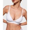 imageINLYRIC Womens Inbarely Outwear Longline Triangle Bralette Plunge Unlined No Underwire Yoga Sports Bra Crop Tank TopWhite