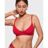 imageINLYRIC Womens Inbarely Soft Scoop Bralettes No Padding Cami Bras Unlined No Underwire Comfort Sleep Bralette PulloverLipstick Red
