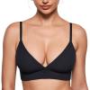 imageINLYRIC Womens Inbarely Outwear Longline Triangle Bralette Plunge Unlined No Underwire Yoga Sports Bra Crop Tank TopBlack