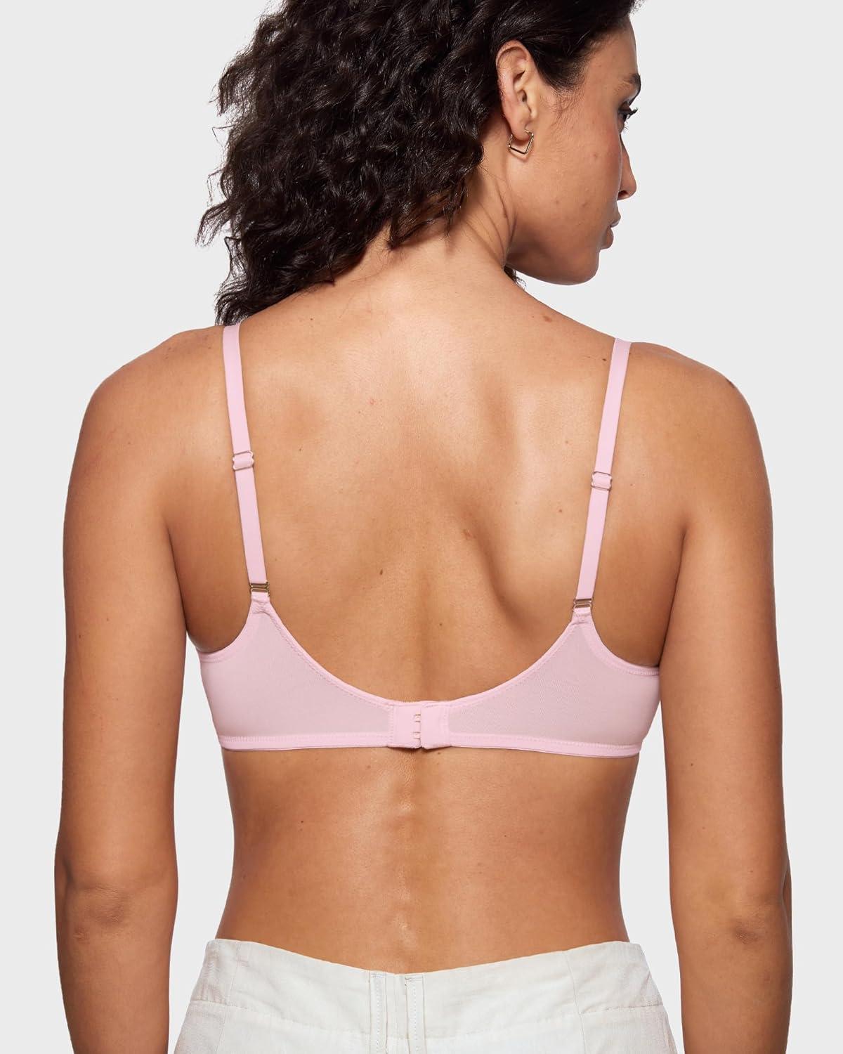 imageINLYRIC Womens Cosnufy Sheer Balconette Bra Demi Unlined Plunge Mesh See Through Sexy Bras UnderwireSweet Pink