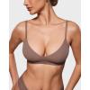 imageINLYRIC Womens Inbarely Soft Scoop Bralettes No Padding Cami Bras Unlined No Underwire Comfort Sleep Bralette PulloverBrown Purple