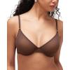 imageINLYRIC Womens Cosnufy Sheer Balconette Bra Demi Unlined Plunge Mesh See Through Sexy Bras UnderwireHazelnut