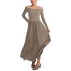 imageINLYRIC Womens Off The Shoulder Long Sleeve Maxi Dresses Elegant Formal Wedding Guest Cocktail Long Dresses