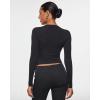 imageINLYRIC Womens Inbarely Ultra Long Sleeve Shirts Crew Neck Double Lined Slim Fitted Going Out Tops Basic TeesBlack