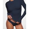 imageINLYRIC Womens Inbarely Ultra Long Sleeve Shirts Crew Neck Double Lined Slim Fitted Going Out Tops Basic TeesDeep Ocean Blue