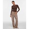 imageINLYRIC Womens Inbarely Ultra Long Sleeve Shirts Crew Neck Double Lined Slim Fitted Going Out Tops Basic TeesHazelnut