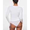imageINLYRIC Womens Inbarely Ultra Long Sleeve Shirts Crew Neck Double Lined Slim Fitted Going Out Tops Basic TeesSnow Whiteslightly Sheer