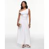 imageINLYRIC Womens Off The Shoulder Maxi Dresses Versatile Elegant Formal Wedding Guest Cocktail Fall OutfitSnow Whitesheer
