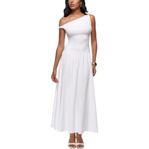 imageINLYRIC Womens Off The Shoulder Maxi Dresses Versatile Elegant Formal Wedding Guest Cocktail Fall OutfitSnow Whitesheer