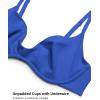 imageINLYRIC Womens Inbarely Plus Plunge Bra  Unlined Underwire Sexy Demi Balconette BrasAzure Blue