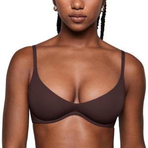 imageINLYRIC Womens Inbarely Plus Plunge Bra  Unlined Underwire Sexy Demi Balconette BrasHazelnut