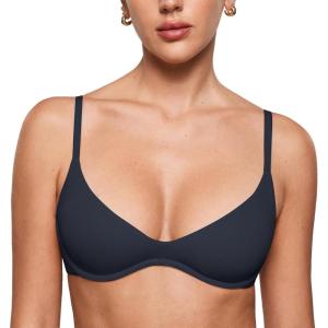 imageINLYRIC Womens Inbarely Plus Plunge Bra  Unlined Underwire Sexy Demi Balconette BrasTrue Navy