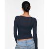 imageINLYRIC Womens Cosnufy Mesh Sheer Long Sleeve Tops See Through Boat Neck Going Out Tops Trendy Sexy ShirtsTwilight Blue