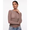 imageINLYRIC Womens Cosnufy Mesh Sheer Long Sleeve Tops See Through Crew Neck Going Out Tops Trendy Sexy ShirtsBrown Purple