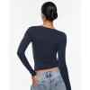 imageINLYRIC Womens Inbarely Ultra Long Sleeve Shirts Boat Neck Double Lined Going Out Tops Tight Fit Basic TeesDeep Ocean Blue