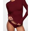 imageINLYRIC Womens Inbarely Ultra Long Sleeve Shirts Crew Neck Double Lined Slim Fitted Going Out Tops Basic TeesAncora Red