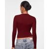 imageINLYRIC Womens Inbarely Ultra Long Sleeve Shirts Crew Neck Double Lined Slim Fitted Going Out Tops Basic TeesAncora Red
