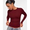 imageINLYRIC Womens Inbarely Ultra Long Sleeve Shirts Crew Neck Double Lined Slim Fitted Going Out Tops Basic TeesAncora Red