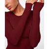imageINLYRIC Womens Inbarely Ultra Long Sleeve Shirts Crew Neck Double Lined Slim Fitted Going Out Tops Basic TeesAncora Red