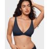 imageINLYRIC Womens Inbarely Soft Plunge Bralette  Deep V Unlined Triangle No Padding No Underwire Sexy Comfort Sleep BraTrue Navy