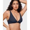 imageINLYRIC Womens Inbarely Soft Plunge Bralette  Deep V Unlined Triangle No Padding No Underwire Sexy Comfort Sleep BraTrue Navy