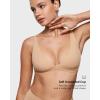 imageINLYRIC Womens Inbarely Soft Plunge Bralette  Deep V Unlined Triangle No Padding No Underwire Sexy Comfort Sleep BraWarm Beige