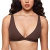 imageINLYRIC Womens Inbarely Soft Plunge Bralette  Deep V Unlined Triangle No Padding No Underwire Sexy Comfort Sleep BraHazelnut