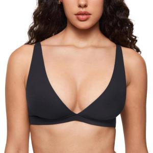 imageINLYRIC Womens Inbarely Soft Plunge Bralette  Deep V Unlined Triangle No Padding No Underwire Sexy Comfort Sleep BraBlack