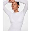 imageINLYRIC Womens Inbarely Ultra Long Sleeve Shirts Crew Neck Double Lined Slim Fitted Going Out Tops Basic TeesSnow Whitesee Through